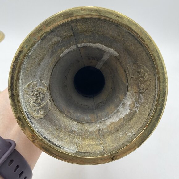 Vintage Virginia Metalcrafters Williamsburg Brass Candlesticks 10" Candle Set 2 - Picture 12 of 14